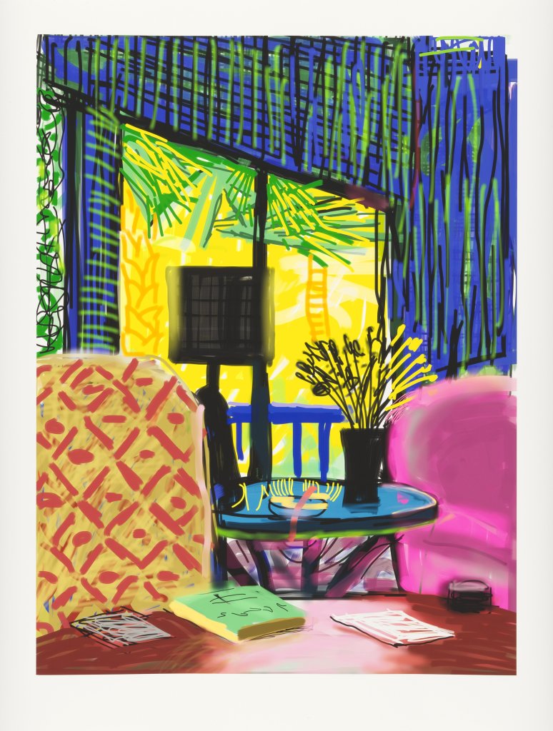 David Hockney, Montcalm interior, 2010, Dessin sur iPad