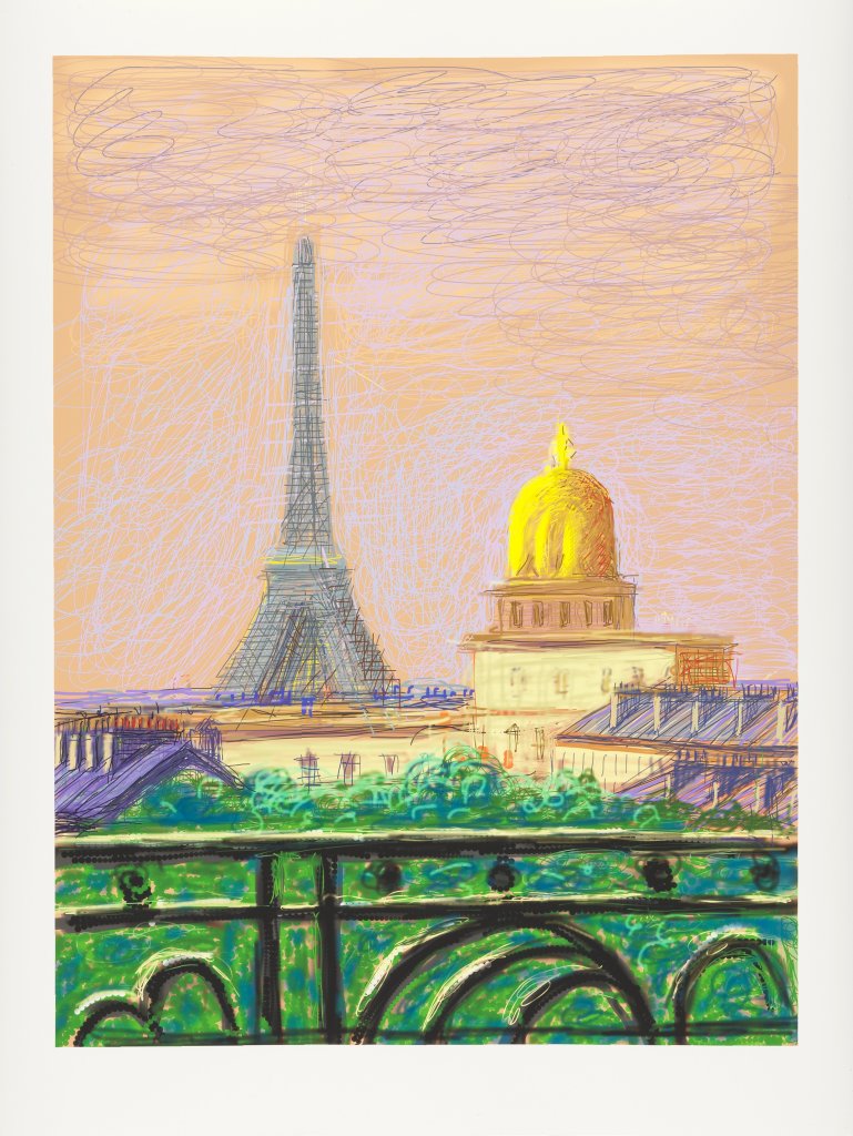 David Hockney, Eiffel Tower by Day, 2010, Dessin sur iPad
