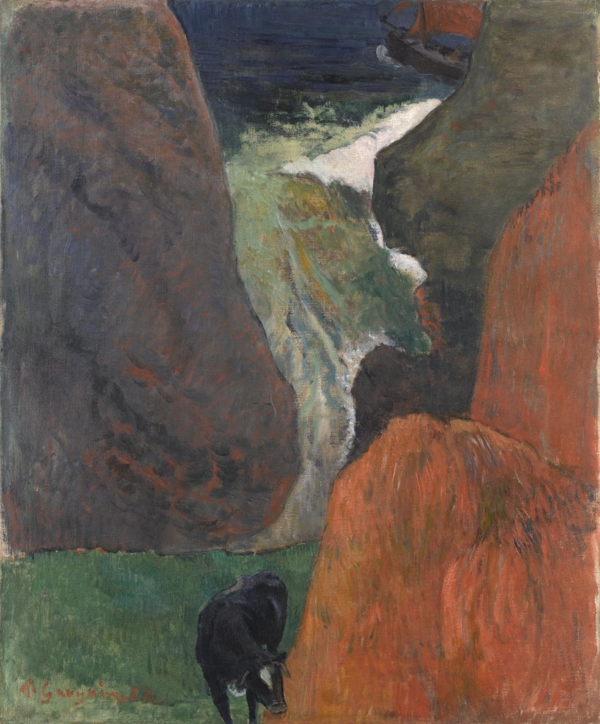 Paul Gauguin, Marine avec vache. Au bord du gouffre, 1888