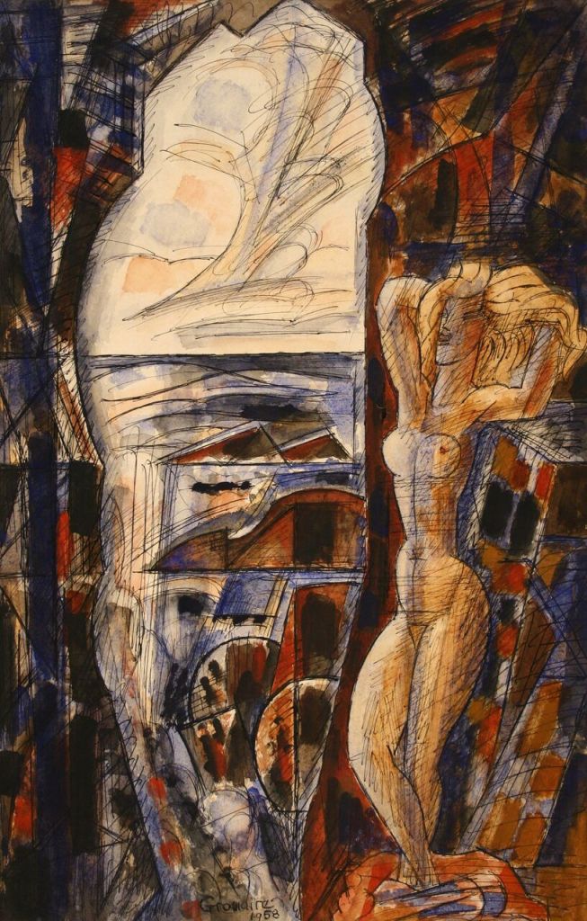 Marcel Gromaire, La falaise creuse, 1958