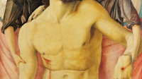 Giovanni Bellini, The Dead Christ supported by Two Angels, about 1470–5 Egg tempera on poplar 82.9 x 66.9 cm © Staatliche Museen zu Berlin, Gemäldagalerie / Photo: Christoph Schmidt