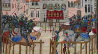 Les  trophées  du  tournoi.  Quinte  Curce,  Histoire  d’Alexandre,  Flandre  (Bruges),  1470.