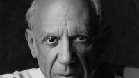 372224 02: ***EXCLUSIVE*** Portrait of artist Pablo Picasso June 2, 1954 in Vallauris, France. (Photo by Arnold Newman/Getty Images)