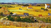 La Moisson (La Crau avec les ruines de Montmajour), Vincent Van Gogh (1888)