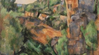 BRN160506 Bibemus Quarry, c.1895 (oil on canvas) by Cezanne, Paul (1839-1906); 92.1x73.3 cm; The Barnes Foundation, Philadelphia, Pennsylvania, USA; (add.info.: Carriere de Bibemus;); French,  out of copyright.