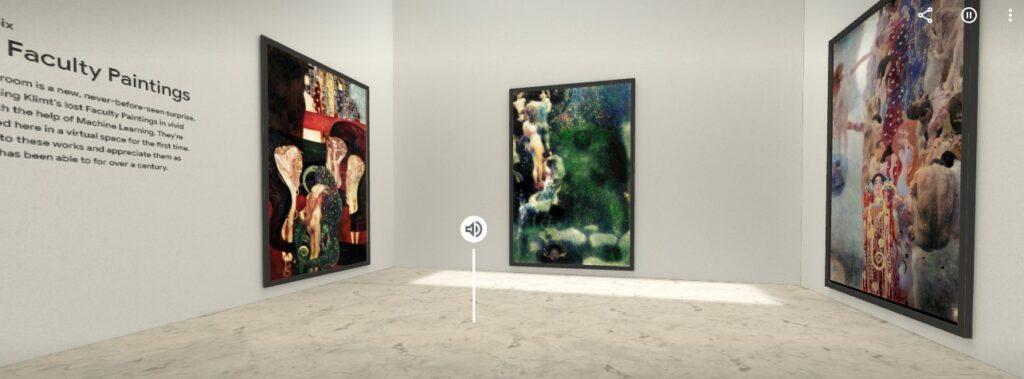 Capture d'écran de l'exposition Klimt vs. Klimt, Google Arts & Culture 