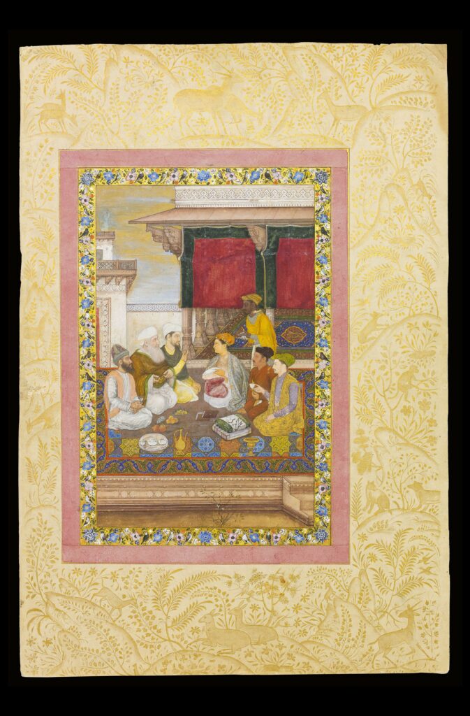 Le prince Murad Bakhsh avec de saints hommes et sa suite, Govardhan, Inde, vers1638