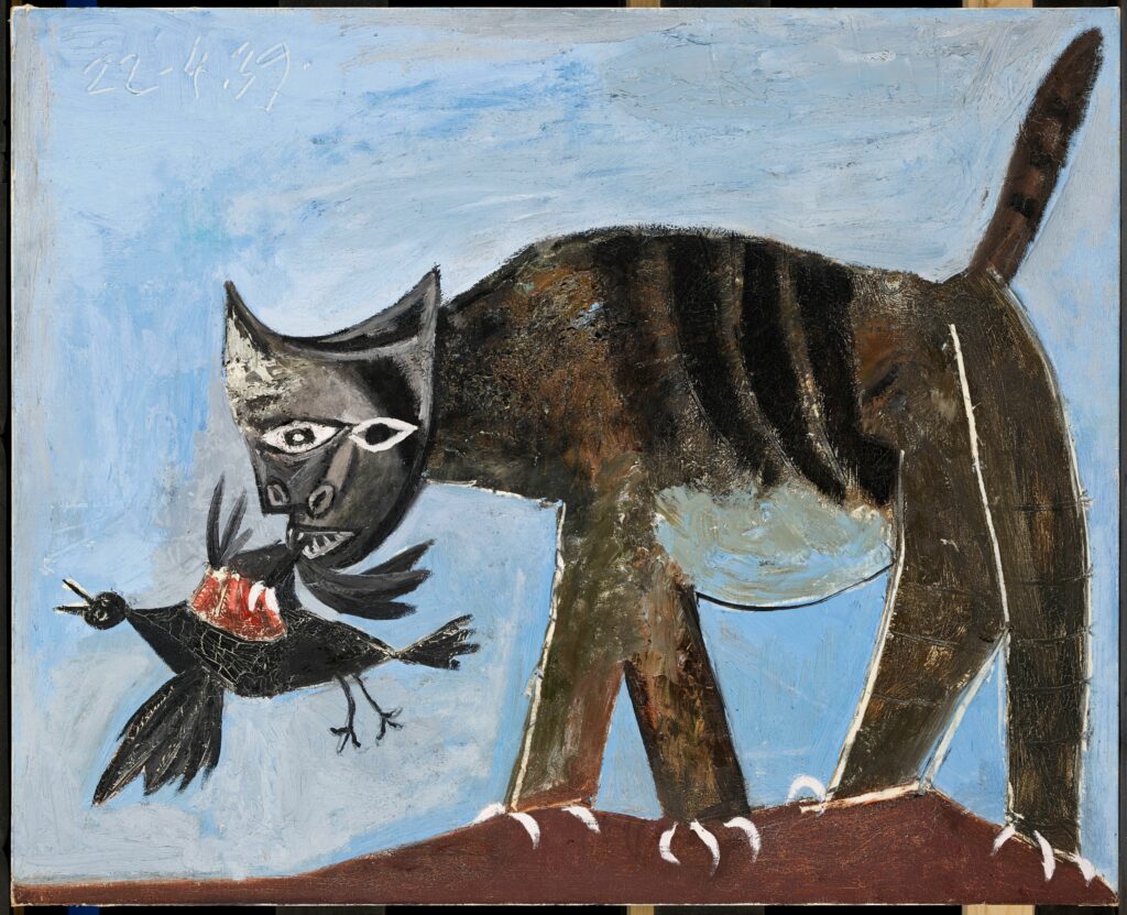 Pablo Picasso, Chat saisissant un oiseau, 22 avril 1939