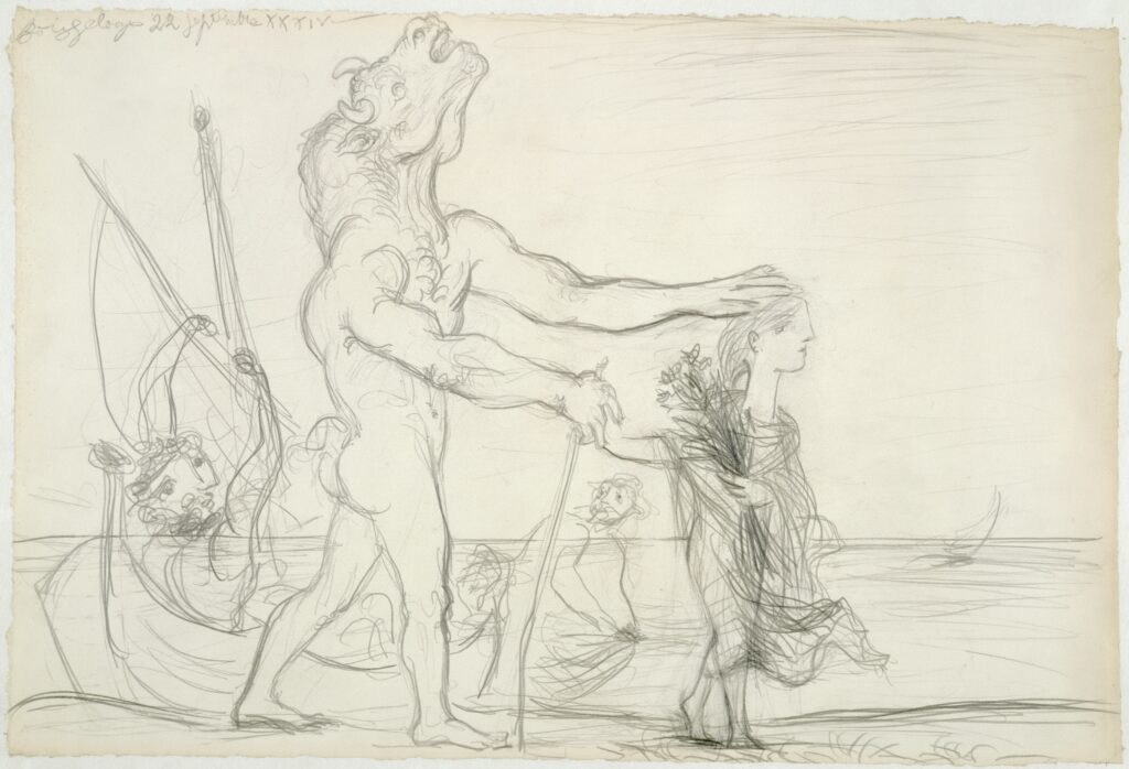Picasso Pablo, Minotaure aveugle devant la mer, conduit par une petite fille, (1881-1973)