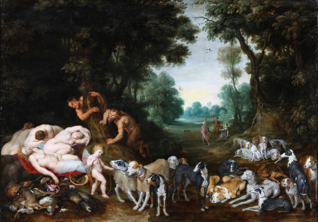 Diana and her Nymphs spied upon by Satyrs, Jan Brueghel le jeune, vers 1620-1622, BRAFA Art Fair
