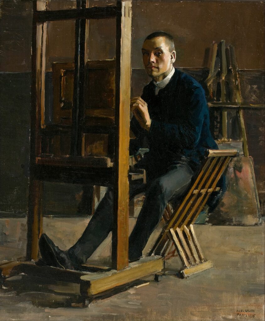 Akseli Gallen-Kallela, Autoportrait au chevalet, 1885