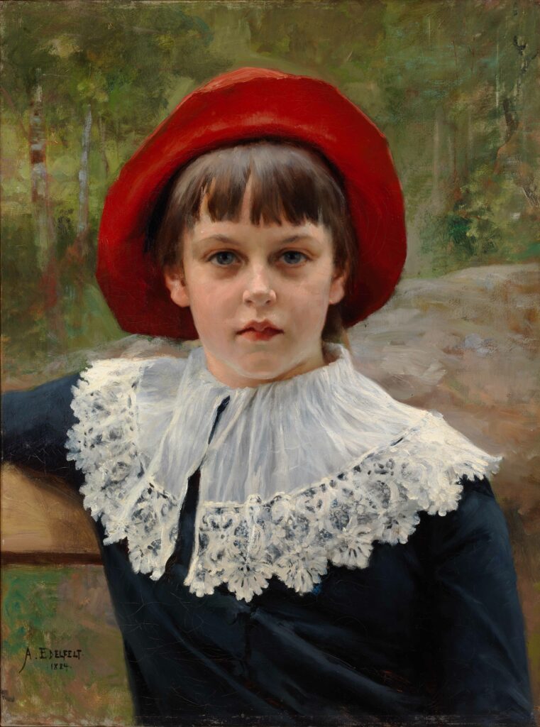 A. Edelfelt, Portrait de Berthe Edelfelt, soeur de l’artiste, 1884 
