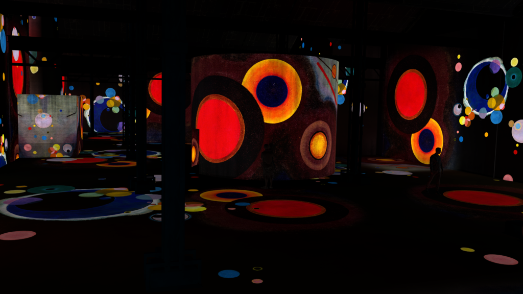 Vue de l'exposition De la Forme à la couleur à L'Atelier des Lumières - Vassily Kandinsky, l'odysée de l'abstrait 