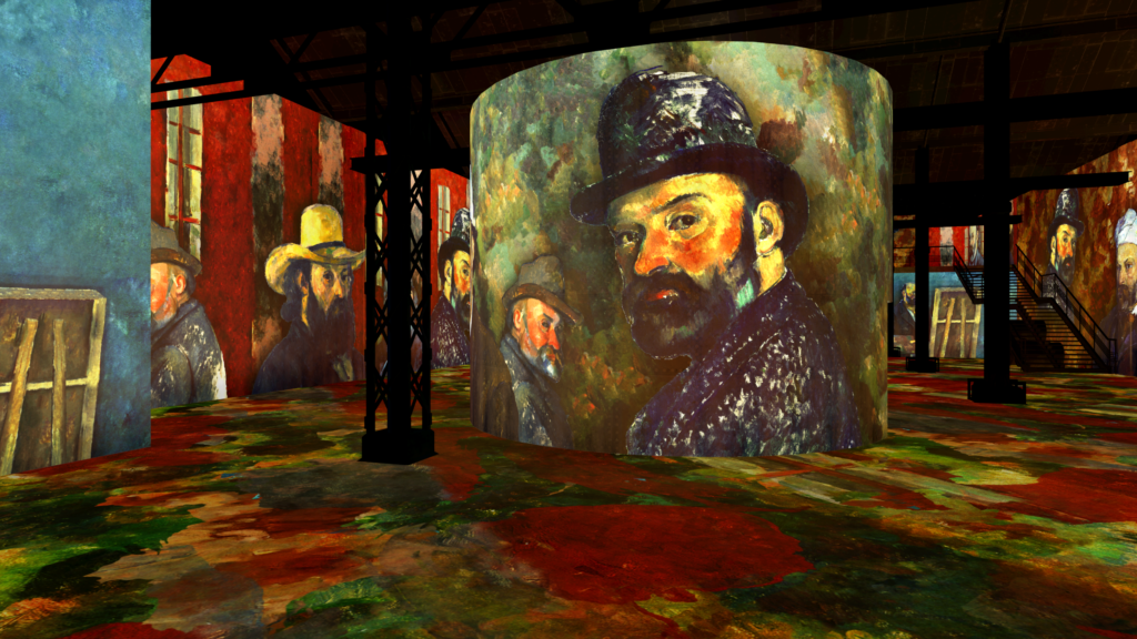 Vue de l'exposition De la forme à la couleur à L'Atelier des Lumières - Paul Cezanne, lumières de Provence 