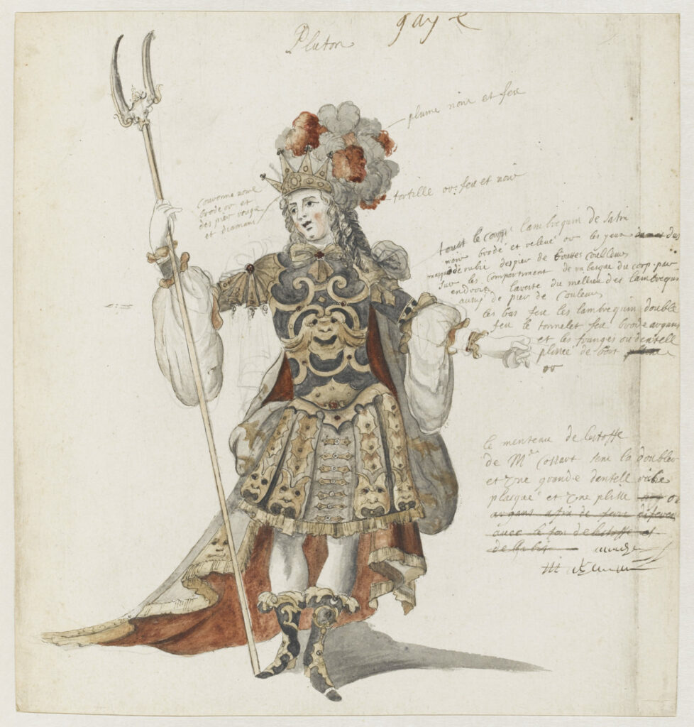 Jean Berain, Costume de Pluton pour Jean Gaye dans « Proserpine », vers 1680