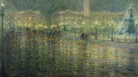 XCG223496 Place de la Concorde, c.1909 (oil on canvas) by Le Sidaner, Henri Eugene Augustin (1862-1939); 97x147 cm; Musee des Beaux-Arts, Tourcoing, France; French,  out of copyright.