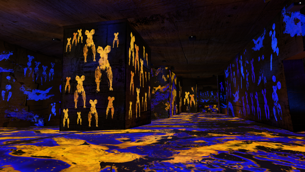 Simulation exposition « Yves Klein, l’infini bleu » aux Carrières des Lumières