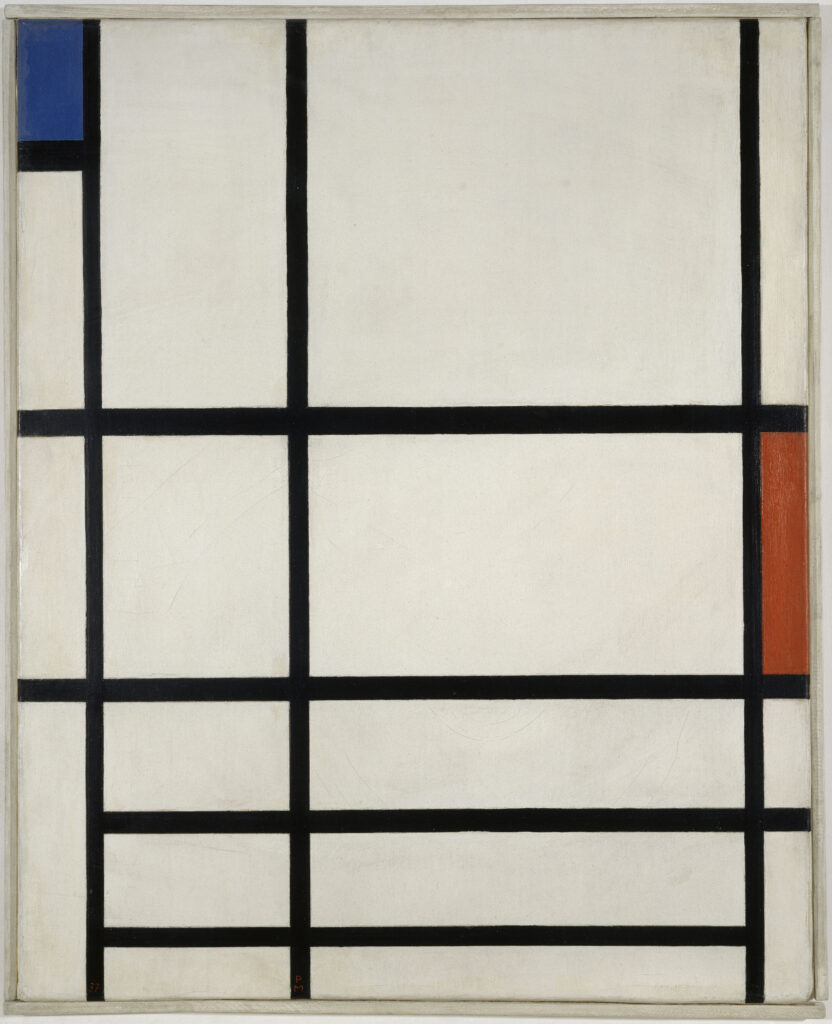 Piet Mondrian, Composition en rouge, bleu et blanc II,