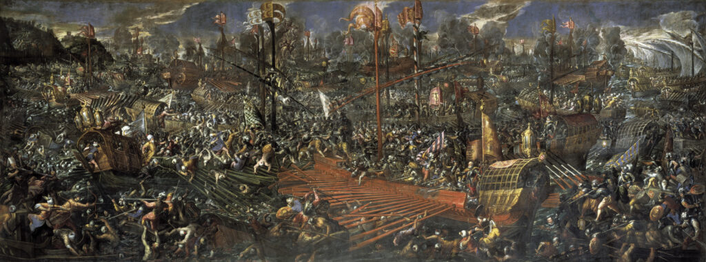 Andrea Micheli, dit Vicentino, La Bataille de Lépante, 1571,