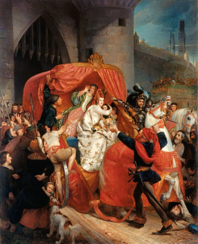 Sophie Rude, La Duchesse de Bourgogne (Isabelle du Portugal) arrêtée aux portes de Bruges, 1841