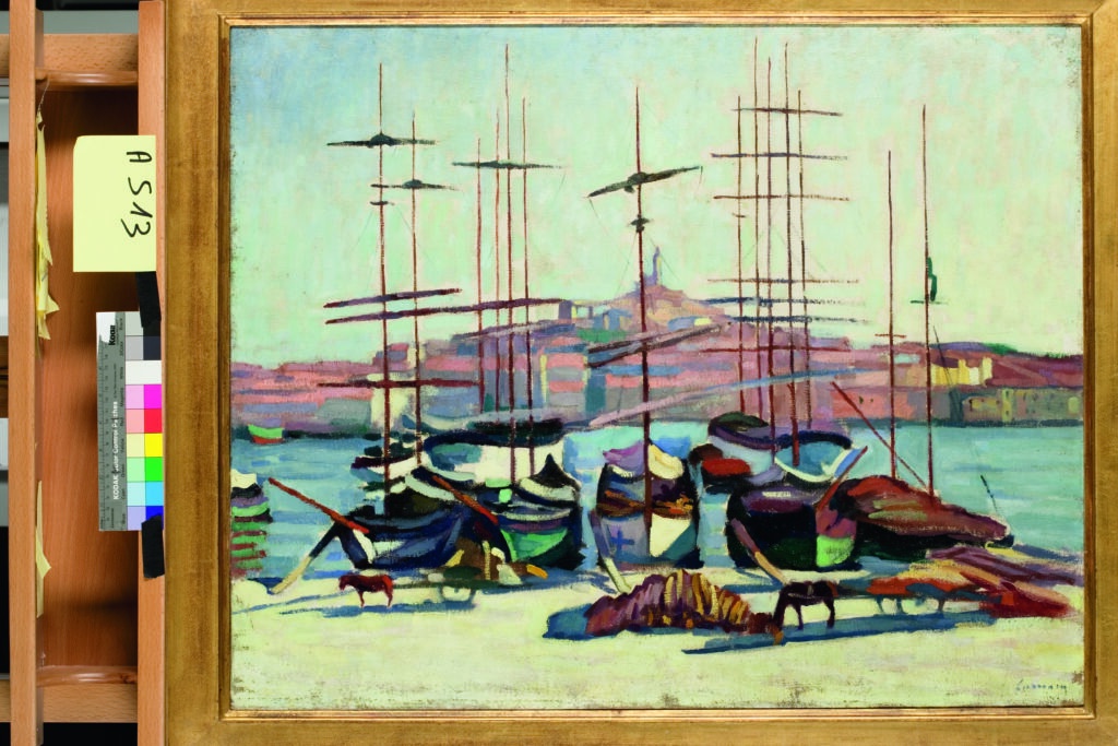 Charles Camoin, Port de Marseille, Notre-Dame-de-la-Garde à travers les mâts, 1904-1905