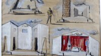 Exposition Christian Bérard Au théâtre de la vie Palais Lumiere Evian - La Machine infernale, Jean Cocteau, 1934, gouache, 62 x 49 cm, 84,8 x 65,5 cm, collection particulière, © Mirela Popa(1)