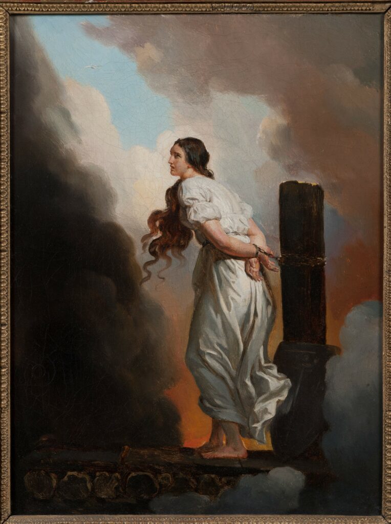 Alexandre-Evariste Fragonard, Jeanne d'Arc sur le bûcher, 1822