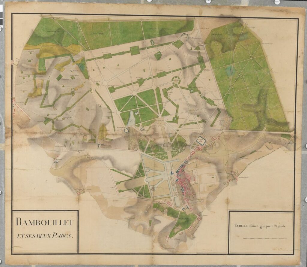 Plan de la ville de Rambouillet et de ses environs, 1784-1790