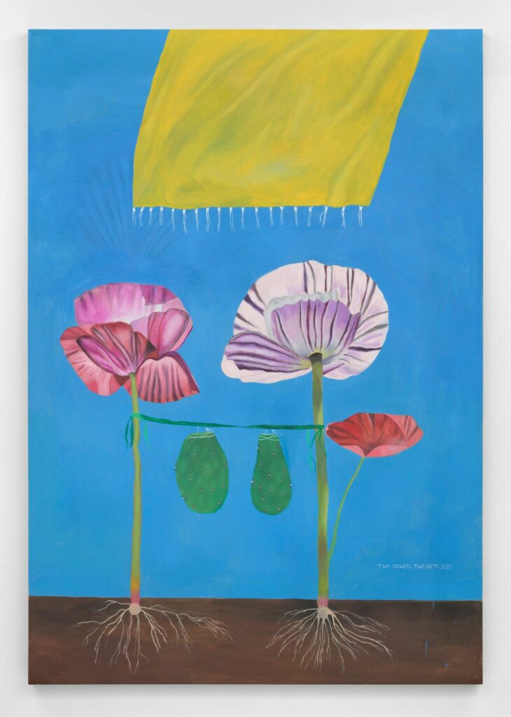 Michael Hilsman, Two Flowers, Two Cacti, 2021