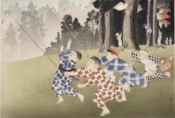 Yamamoto Shôun, Jeux d’enfants : Les libellules, 1er avril 1907
