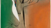 Miro_L'homme et l'oiseau_1935_gouache et aquarelle sur fusain sur papier_36.2x 30.2cm