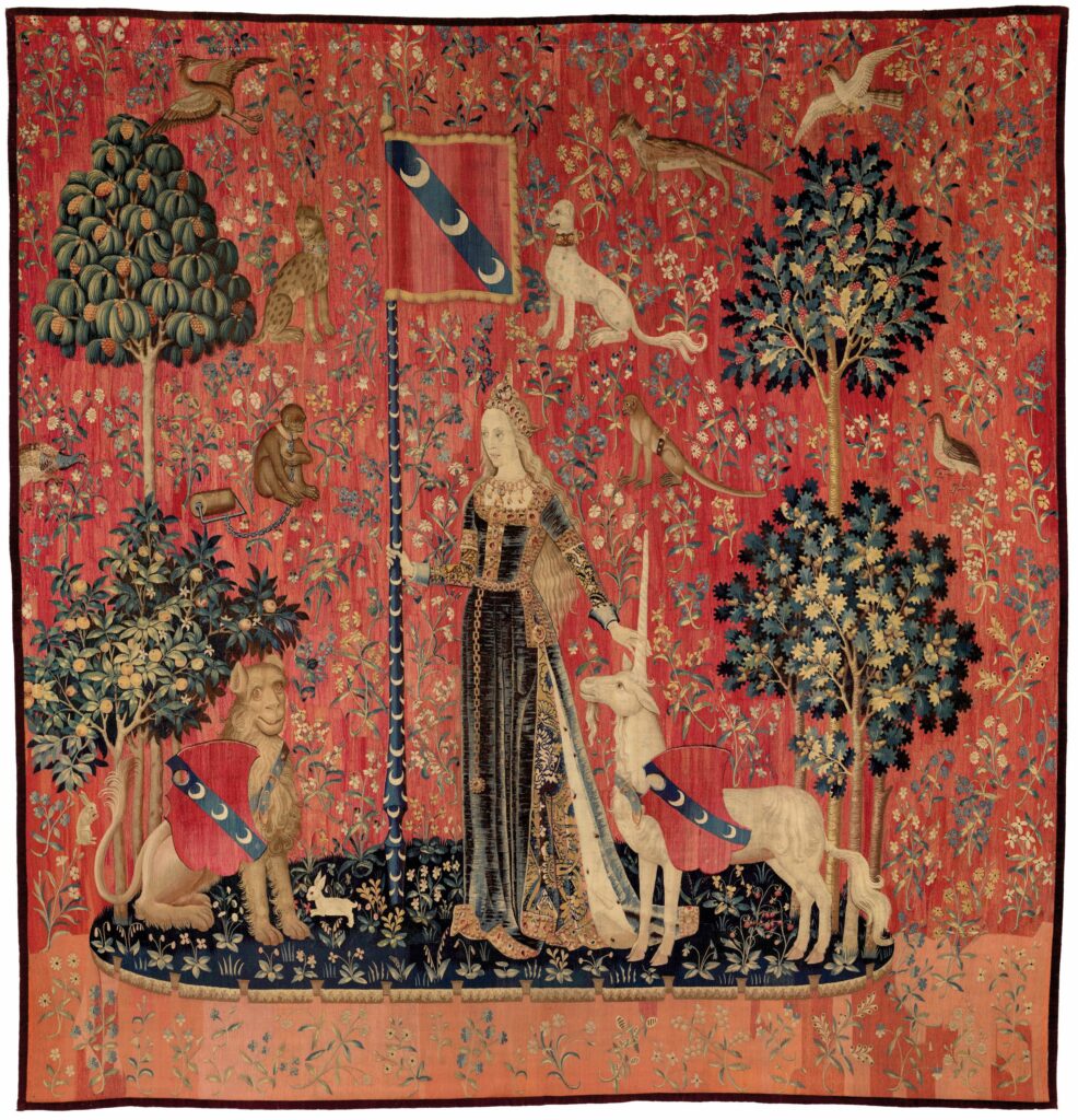 Le Toucher, tenture de la Dame à la licorne, vers 1500