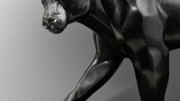 Exposition porras-darbaud-galerie origines-darbaud-bronze panthere noir