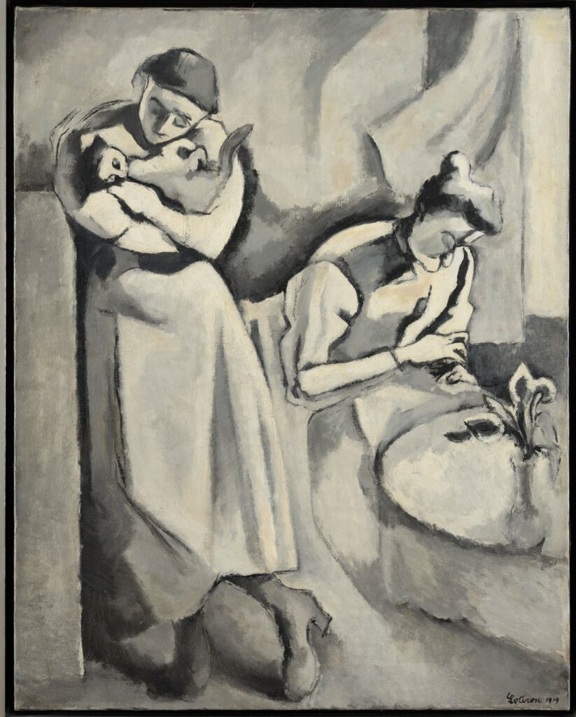 Robert Lotiron, Intérieur en grisaille,1922