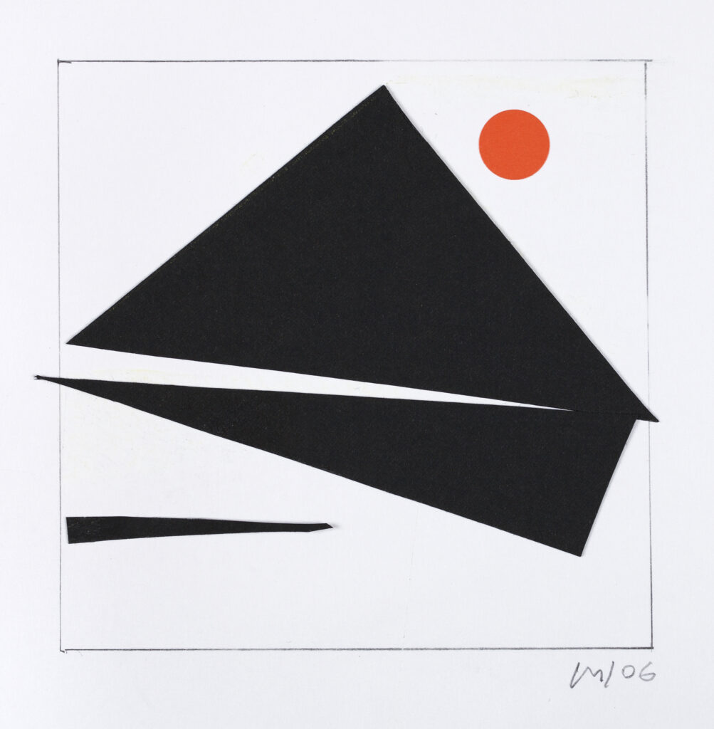 Exposition Vera Molnar, Galerie Berthet Aittouarès, 3 triangles, 1 cercle Cycle Mont Parnasse d'après Klee 2006