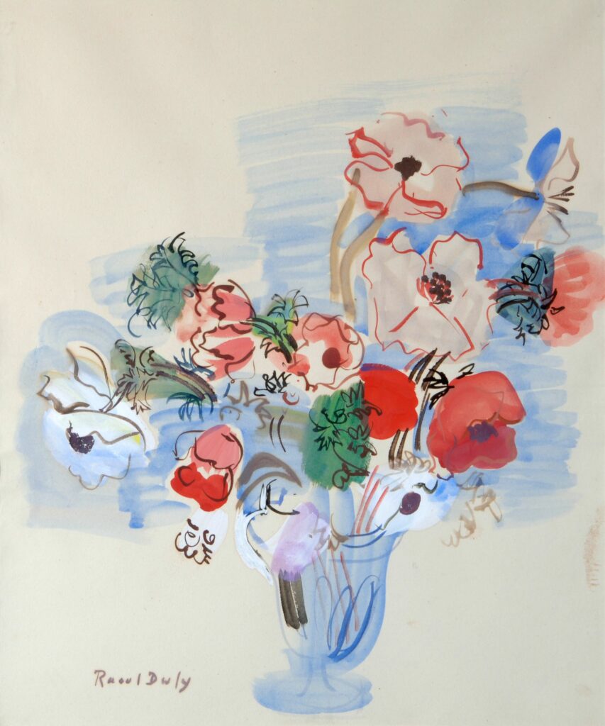 Raoul Dufy, Fleurs dans un vase bleu, 1942