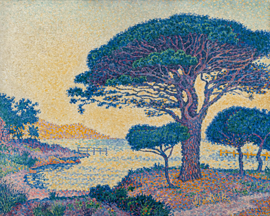 Paul Signac, Saint-Tropez, les pins parasols aux Canebiers, 1897