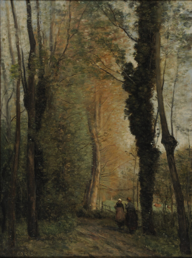 Camille Corot, Un chemin sous les arbres au printemps, vers 1860-1870