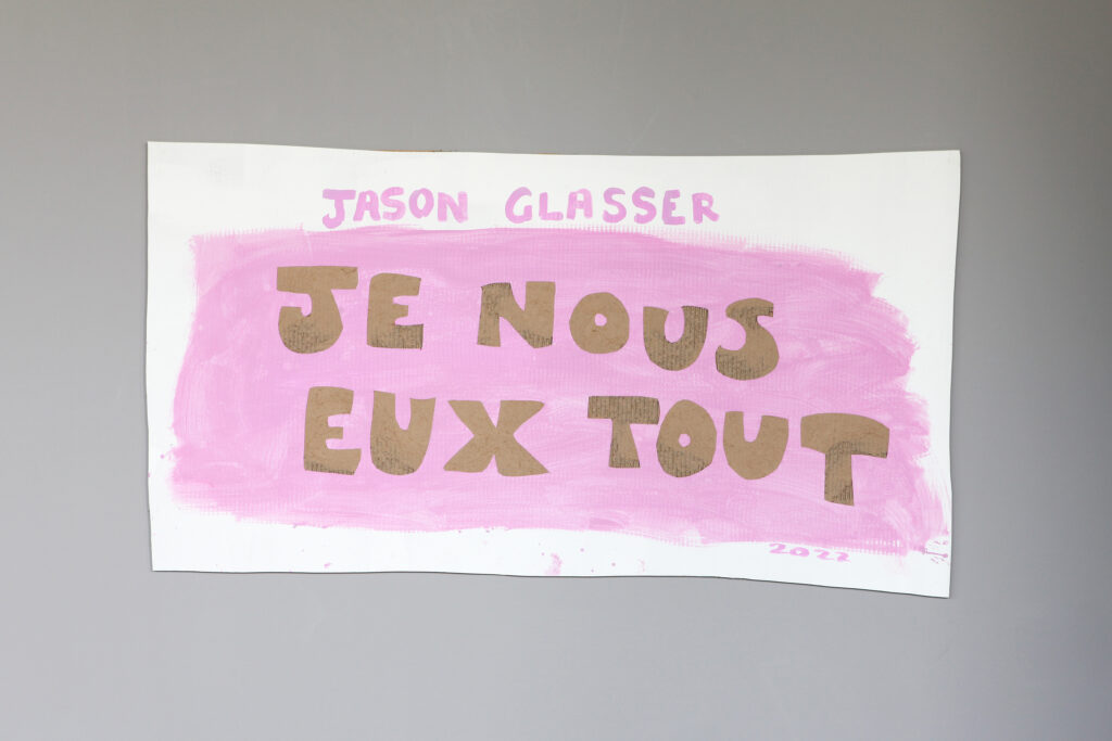 Jason Glasser, vue(s) de l'exposition Je Nous Eux Tout, 2022, Musée du Saut du Tarn, centre d'art Le Lait (hors les murs)
