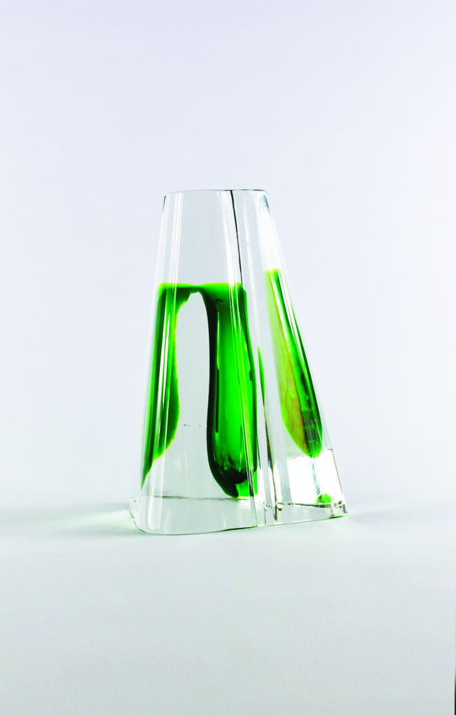 Marco Mencacci, Verre sommerso vert et cristal transparent