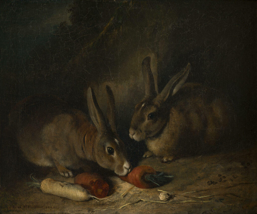 Rosa Bonheur, Deux lapins, 1840