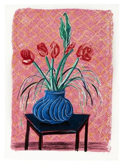 David Hockney, Amaryllis in a Vase, 1985