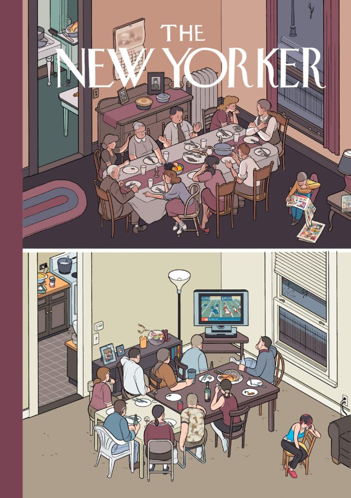 Chris Ware, The New Yorker – Thanksgiving conversation, 2006