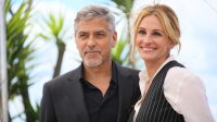 Julia,Roberts,,George,Clooney,Attend,The,'money,Monster',Photocall,During