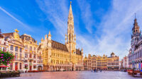 Brussels, Belgium. Grand Place. Market square surrounded by guild halls.