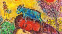 Exposition-Marc Chagall-Opera Gallery-Marc Chagall, The Lover with the Red Profile and the Blue Donkey, 1971 ©Adagp, Paris, 2023