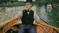 BRM176794 Rower in a Top Hat, c.1877-78 (oil on canvas) by Caillebotte, Gustave (1848-94); 90x117 cm; Private Collection; (add.info.: Canotier en chapeau haut de forme;).