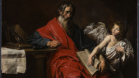 Exposition-chambre du roi-Château de Versailles- Valentin de Boulogne, Saint-Mathieu, vers 1624-1626