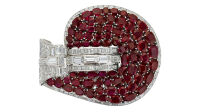 Vente aux enchères-Hollywood Glam- Christie's-Van Cleef and Arpels ruby and diamond Jarretière, 1937