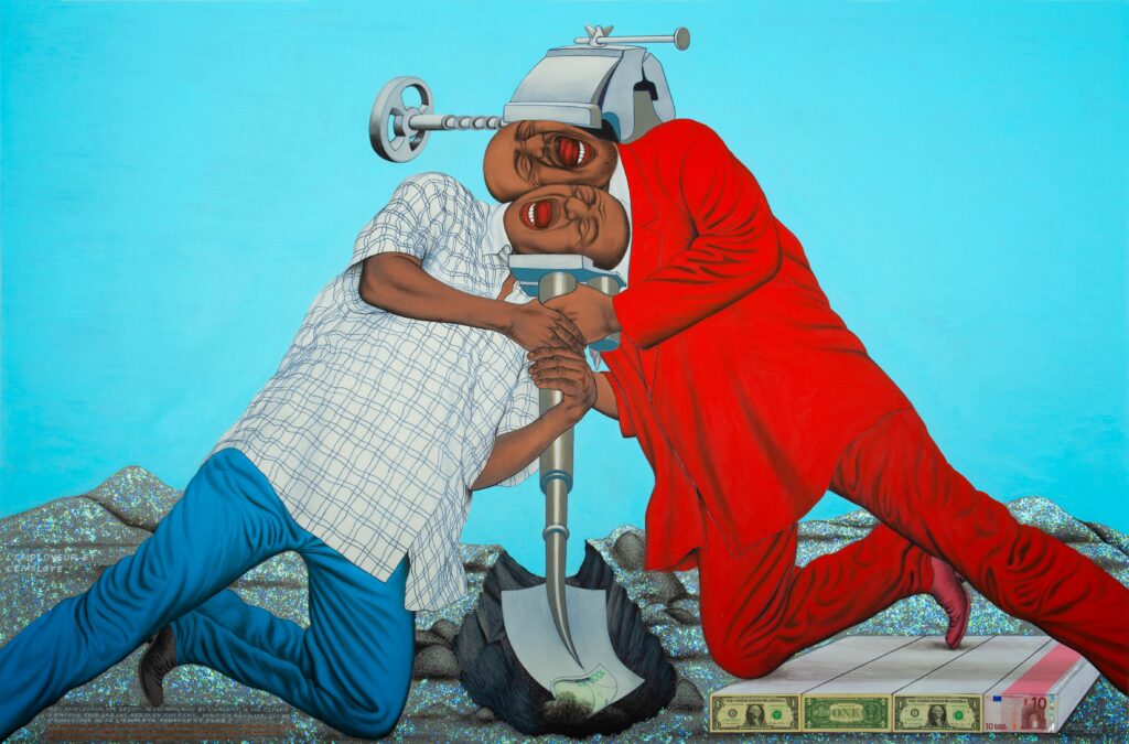 Chéri Samba, L'employeur et l'employé, 2013 Chéri Samba, L'employeur et l'employé, 2013